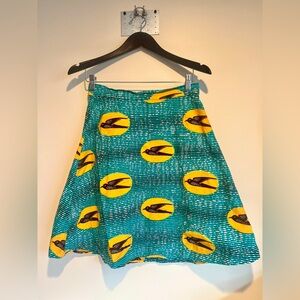 Brooklyn Industries Womens Wax Print Colorful Birds Size S African